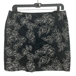 Jones New York Signature Womens Size 16 Floral Stretch Cotton Short Pencil Skirt